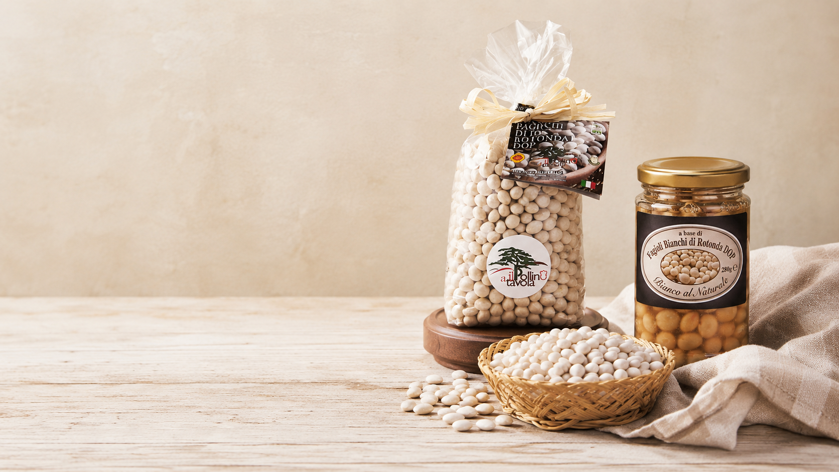 Fagioli bianchi di Rotonda Dop secchi e cotti